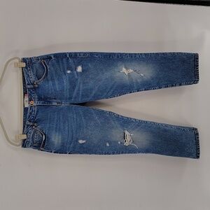 Cabi Malibu jean 6283 cotton denim ankle jeans size 10 distressed